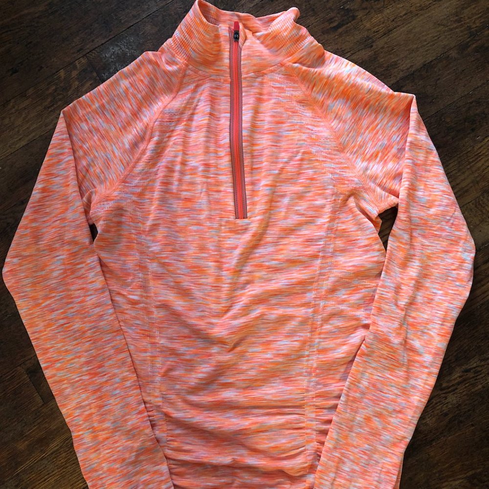Athleta Fast Track Quarter Zip - Space Dye Orange